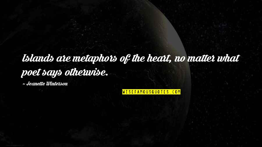 Heart Says Quotes By Jeanette Winterson: Islands are metaphors of the heart, no matter