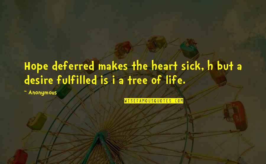 Heart Sick Quotes By Anonymous: Hope deferred makes the heart sick, h but