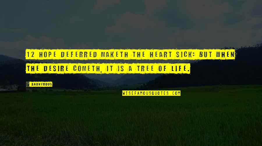 Heart Sick Quotes By Anonymous: 12 Hope deferred maketh the heart sick: but