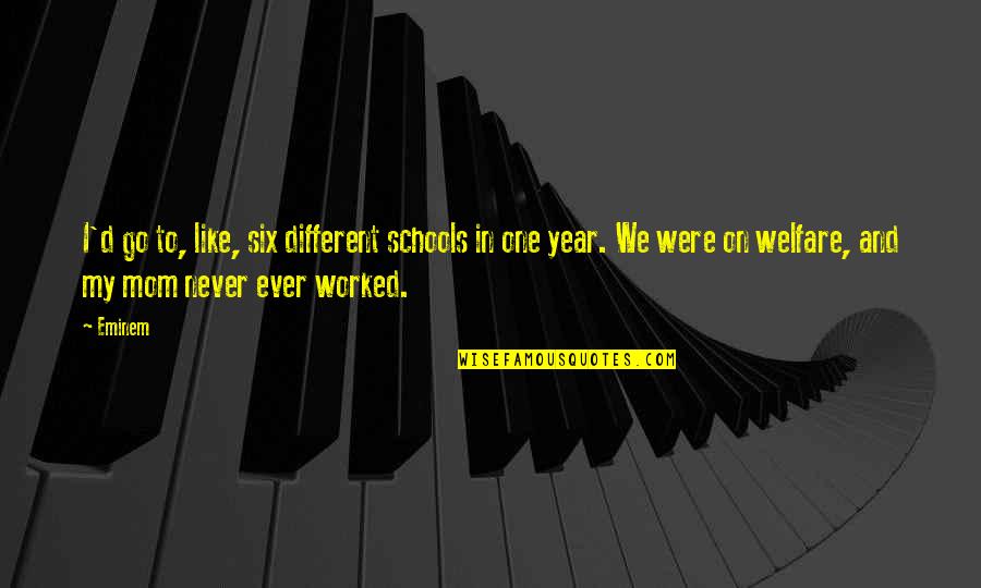 Heart Stabbing Quotes By Eminem: I'd go to, like, six different schools in Heart Stabbing Quotes By Eminem: I'd go to, like, six different schools in