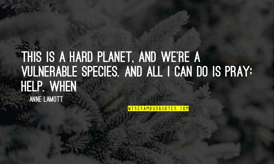 Heart Tearing Quotes By Anne Lamott: This is a hard planet, and we're a