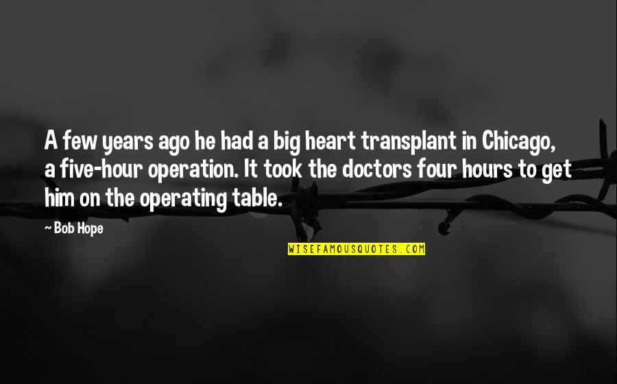 Heart Transplant Quotes By Bob Hope: A few years ago he had a big