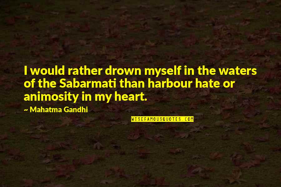 Heart Water Quotes By Mahatma Gandhi: I would rather drown myself in the waters