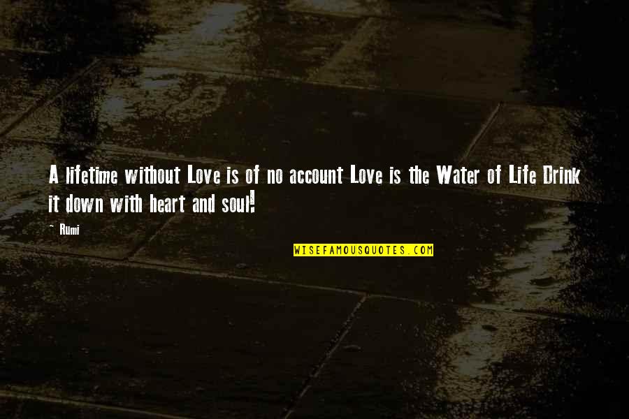 Heart Water Quotes By Rumi: A lifetime without Love is of no account