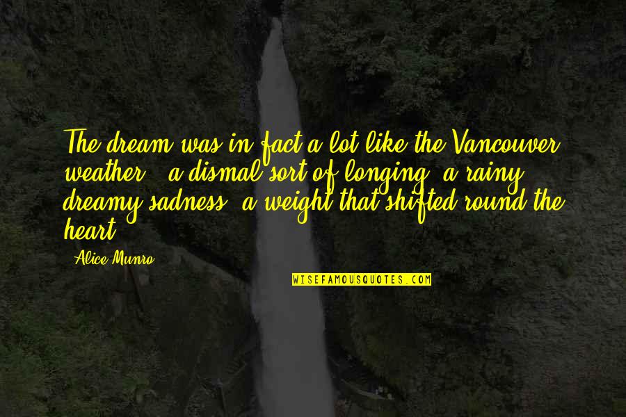 Heart Weight Quotes By Alice Munro: The dream was in fact a lot like