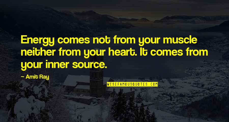 Heartbreak And God Quotes By Amit Ray: Energy comes not from your muscle neither from