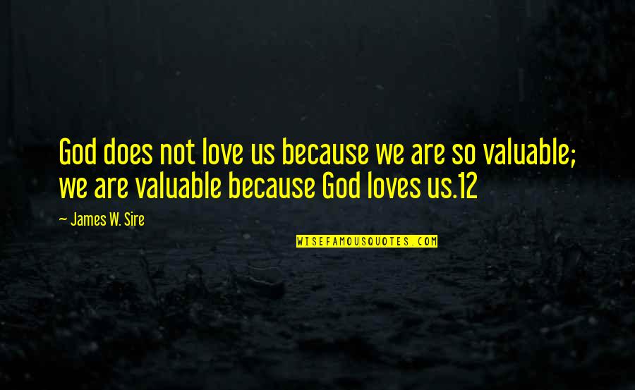 Heartbreaking Dogs Quotes By James W. Sire: God does not love us because we are