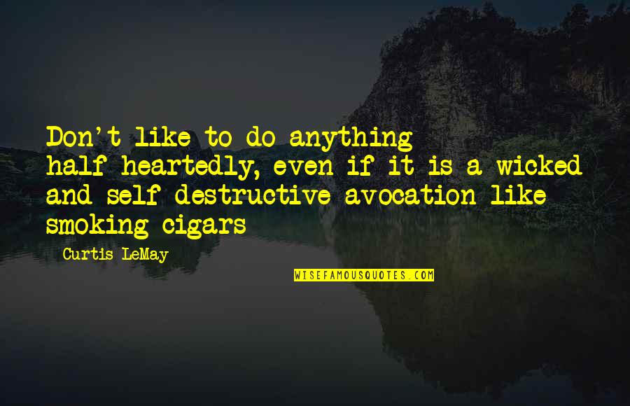 Heartedly Quotes By Curtis LeMay: Don't like to do anything half-heartedly, even if Heartedly Quotes By Curtis LeMay: Don't like to do anything half-heartedly, even if