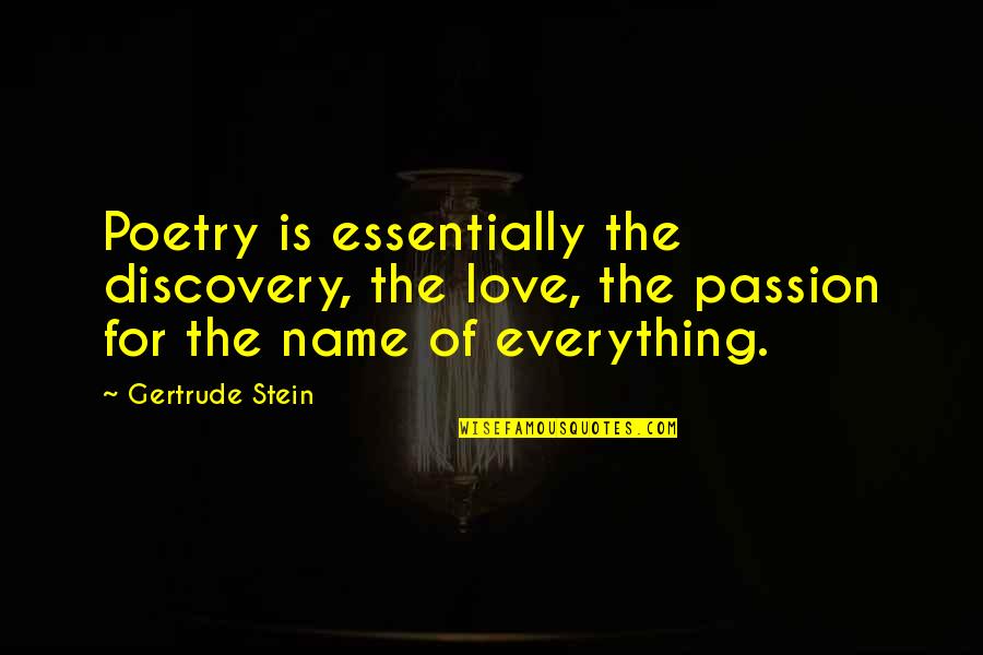 Hearth Fireside Quotes By Gertrude Stein: Poetry is essentially the discovery, the love, the