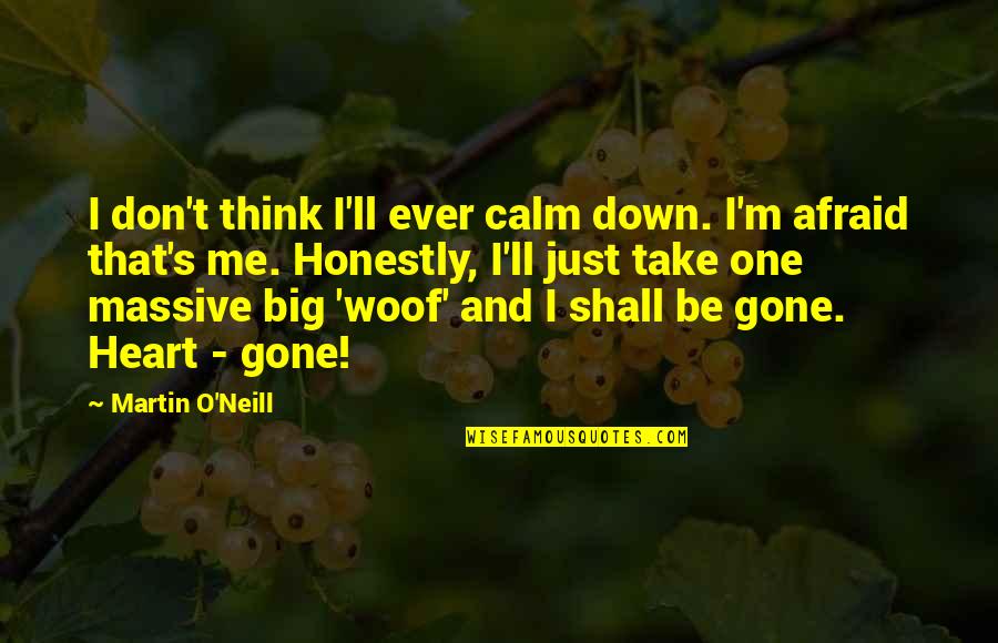 Heart'll Quotes By Martin O'Neill: I don't think I'll ever calm down. I'm