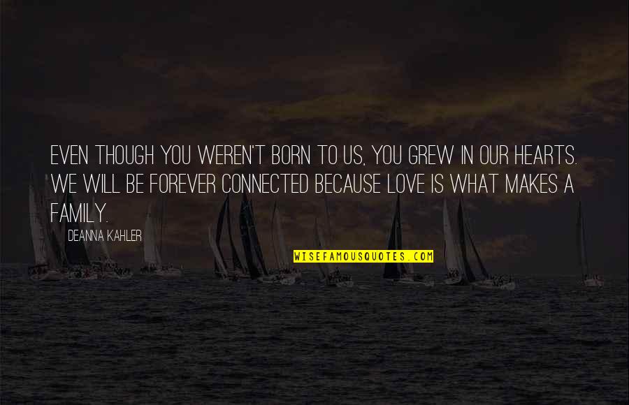 Hearts Connected Quotes By Deanna Kahler: Even though you weren't born to us, you