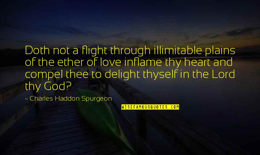 Heart's Delight Quotes By Charles Haddon Spurgeon: Doth not a flight through illimitable plains of