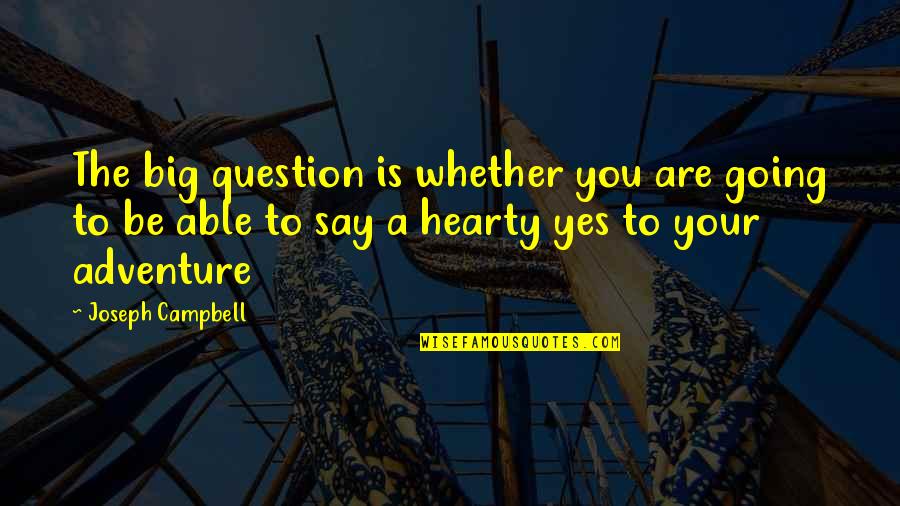 Hearty Quotes By Joseph Campbell: The big question is whether you are going