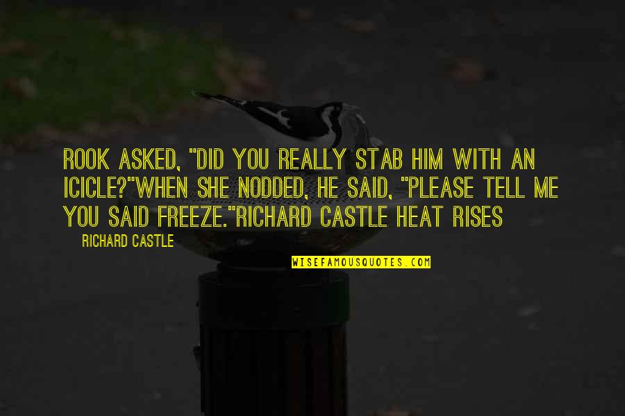Heat Rises Quotes By Richard Castle: Rook asked, "Did you really stab him with