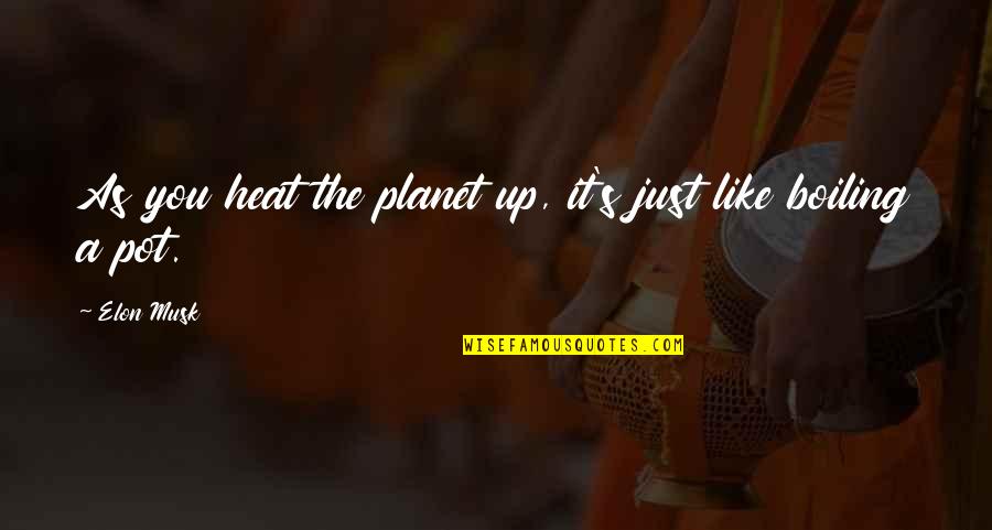 Heat Up Quotes By Elon Musk: As you heat the planet up, it's just