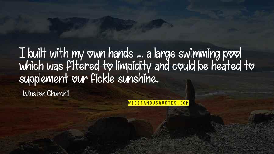Heated Pool Quotes By Winston Churchill: I built with my own hands ... a