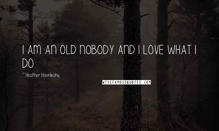 Heather Havrilesky quotes: I AM AN OLD NOBODY AND I LOVE WHAT I DO