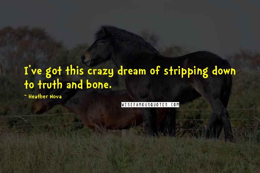 Heather Nova quotes: I've got this crazy dream of stripping down to truth and bone.