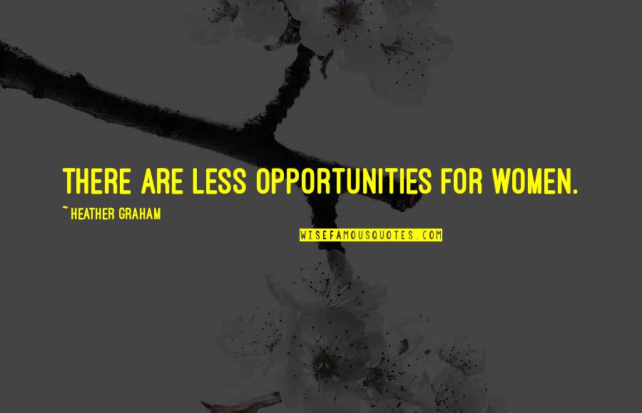 Heather Quotes By Heather Graham: There are less opportunities for women.