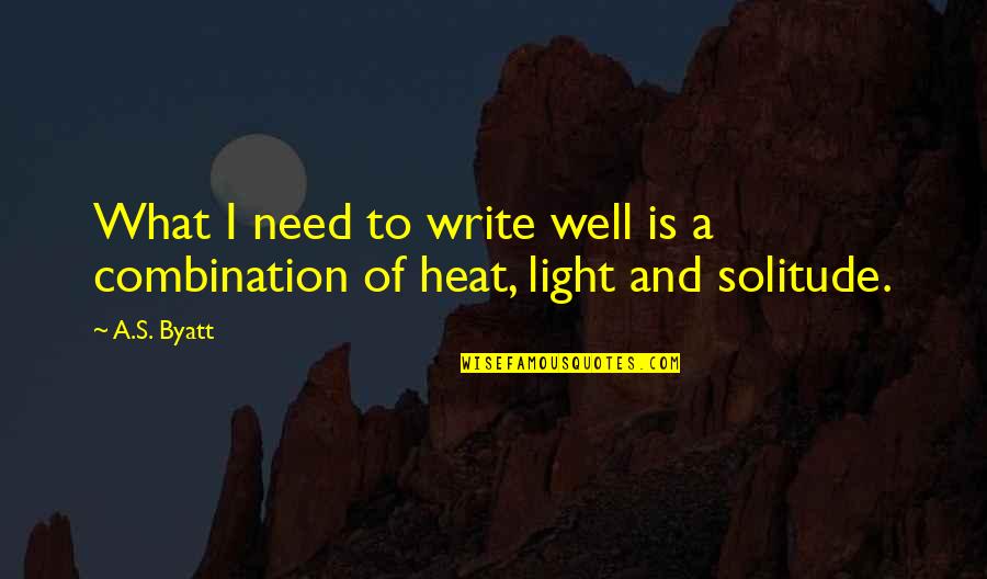 Heat's Quotes By A.S. Byatt: What I need to write well is a