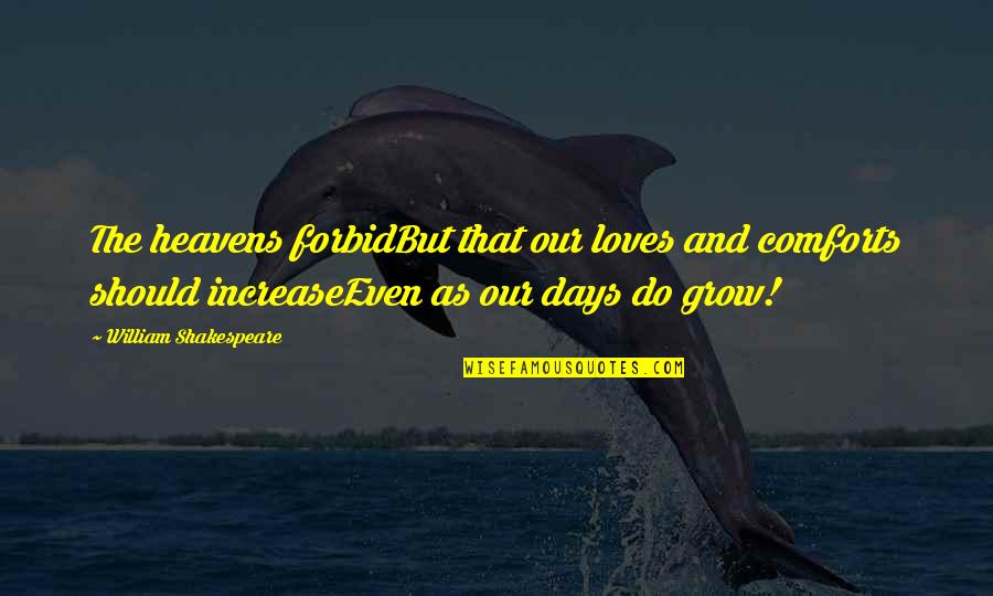Heaven And Love Quotes By William Shakespeare: The heavens forbidBut that our loves and comforts Heaven And Love Quotes By William Shakespeare: The heavens forbidBut that our loves and comforts