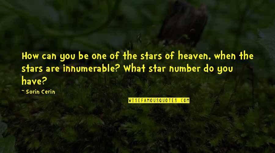 Heaven And The Stars Quotes By Sorin Cerin: How can you be one of the stars