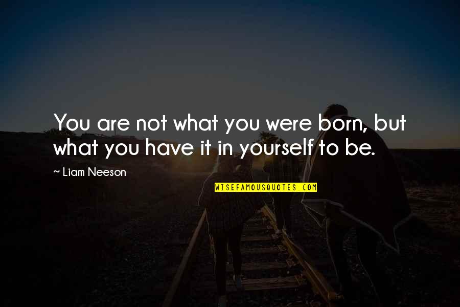 Heaven Born Quotes By Liam Neeson: You are not what you were born, but