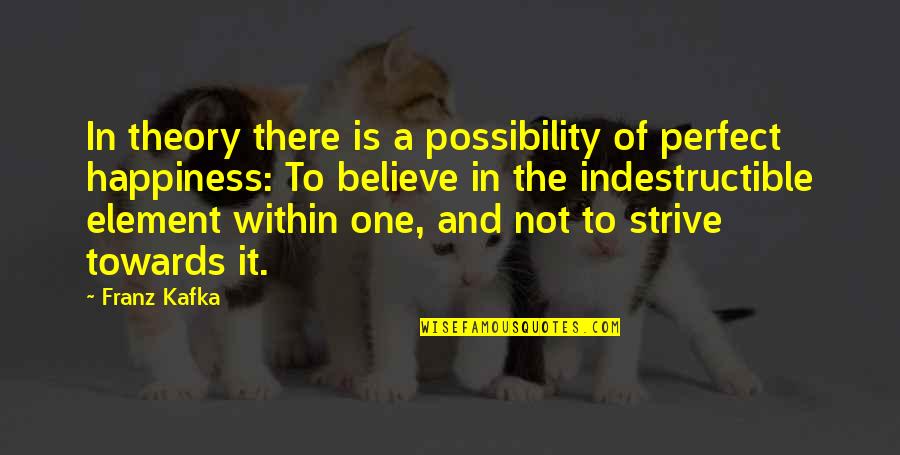 Heaven Is For Real Film Quotes By Franz Kafka: In theory there is a possibility of perfect