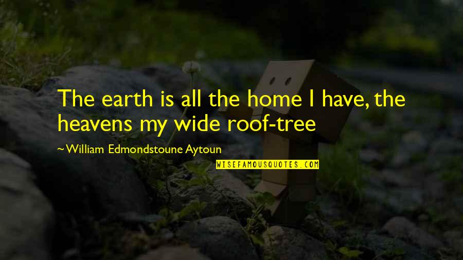 Heaven Is Our Home Quotes By William Edmondstoune Aytoun: The earth is all the home I have,