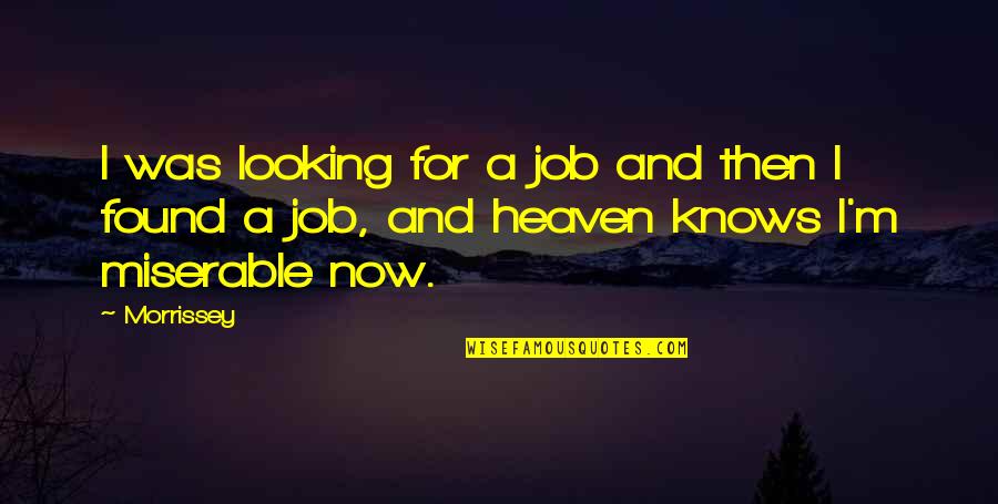 Heaven Knows I'm Miserable Now Quotes By Morrissey: I was looking for a job and then