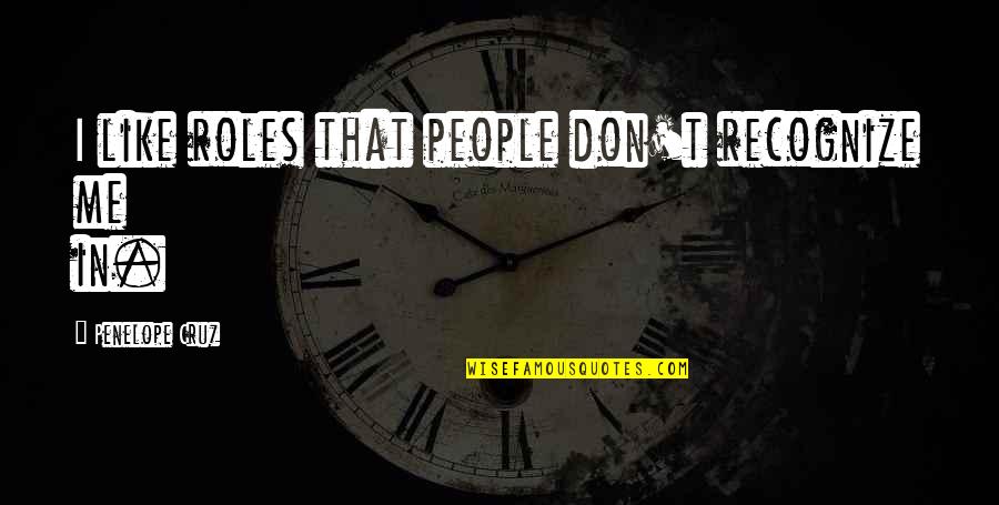 Heaven Knows Mr Allison Quotes By Penelope Cruz: I like roles that people don't recognize me