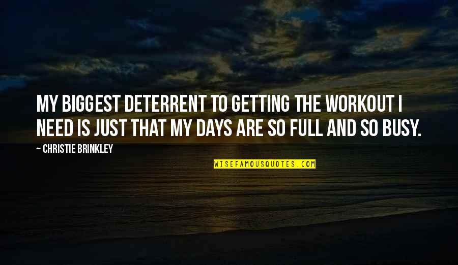 Heavenly Creatures Quotes By Christie Brinkley: My biggest deterrent to getting the workout I Heavenly Creatures Quotes By Christie Brinkley: My biggest deterrent to getting the workout I