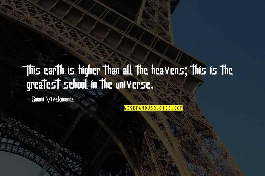 Heavens And The Earth Quotes By Swami Vivekananda: This earth is higher than all the heavens; Heavens And The Earth Quotes By Swami Vivekananda: This earth is higher than all the heavens;