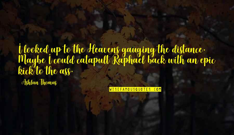 Heavens Quotes By Ashlan Thomas: I looked up to the Heavens gauging the