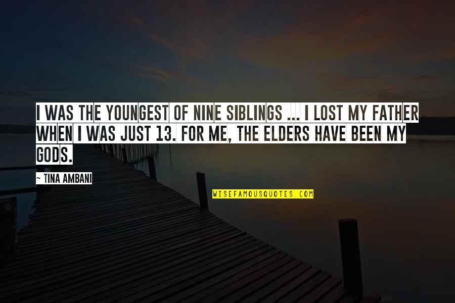 Heb656 Quotes By Tina Ambani: I was the youngest of nine siblings ...