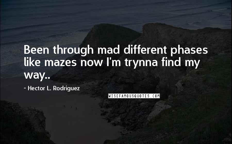 Hector L. Rodriguez quotes: Been through mad different phases like mazes now I'm trynna find my way..