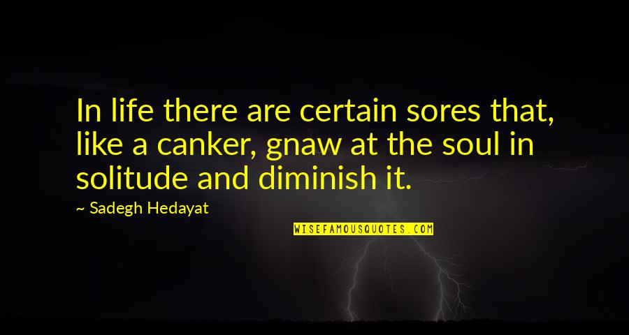 Hedayat Quotes By Sadegh Hedayat: In life there are certain sores that, like