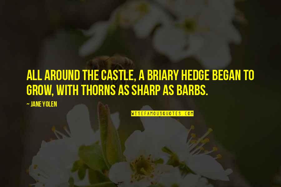 Hedge Quotes By Jane Yolen: All around the castle, a briary hedge began