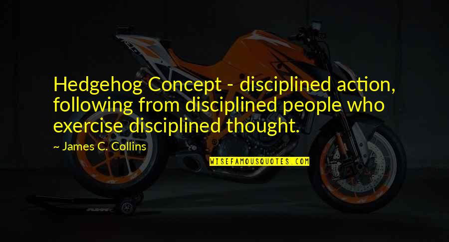 Hedgehog Quotes By James C. Collins: Hedgehog Concept - disciplined action, following from disciplined