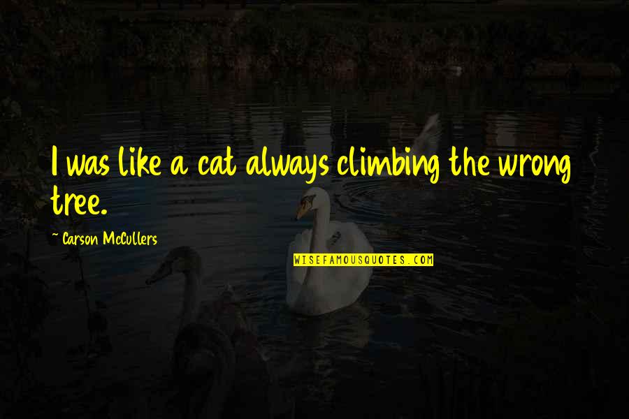 Heels And Cleats Quotes By Carson McCullers: I was like a cat always climbing the Heels And Cleats Quotes By Carson McCullers: I was like a cat always climbing the