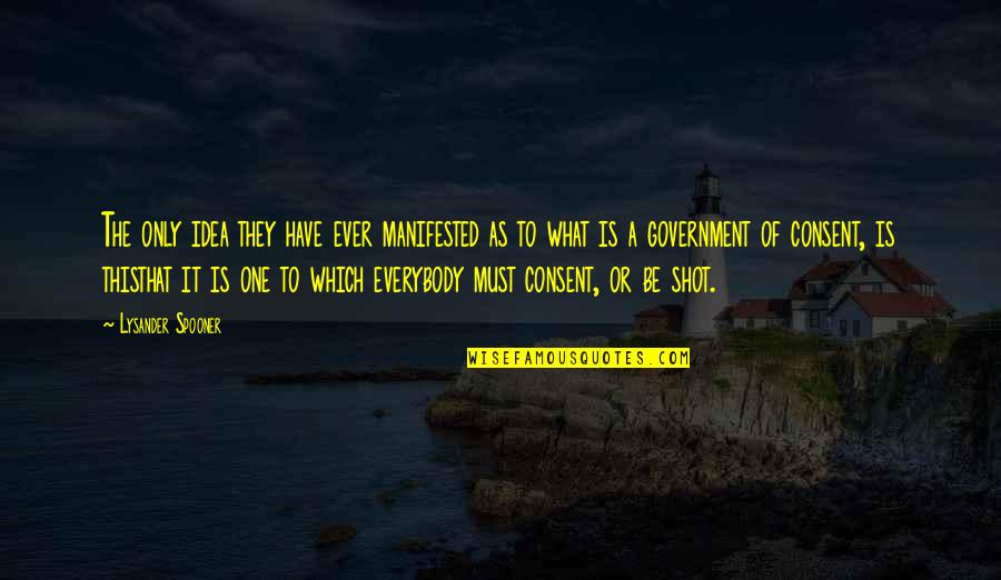 Heerden Gelderland Quotes By Lysander Spooner: The only idea they have ever manifested as