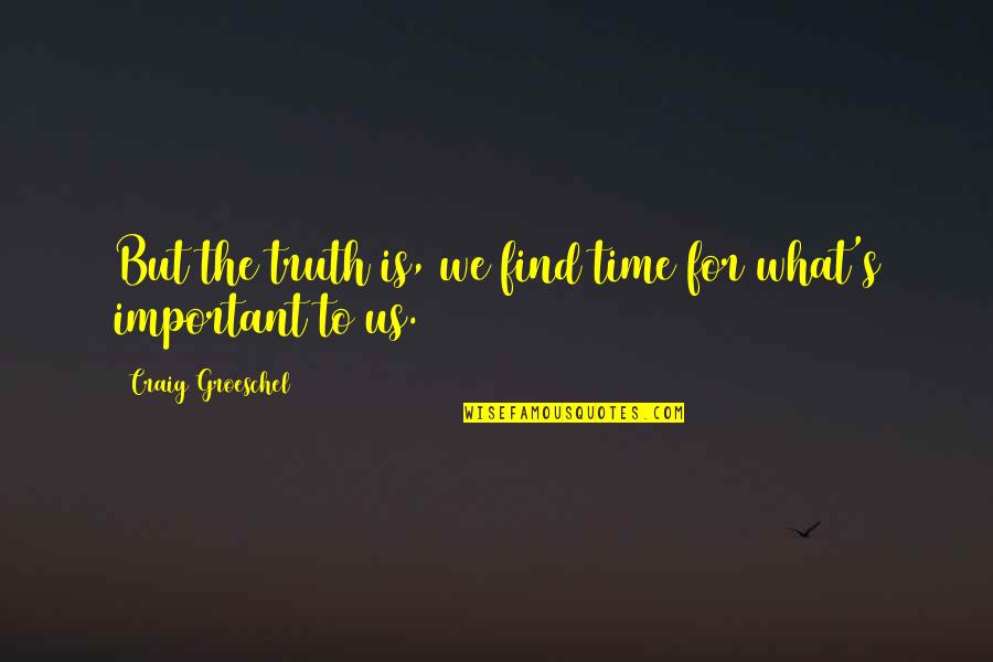Heffalump Quotes By Craig Groeschel: But the truth is, we find time for