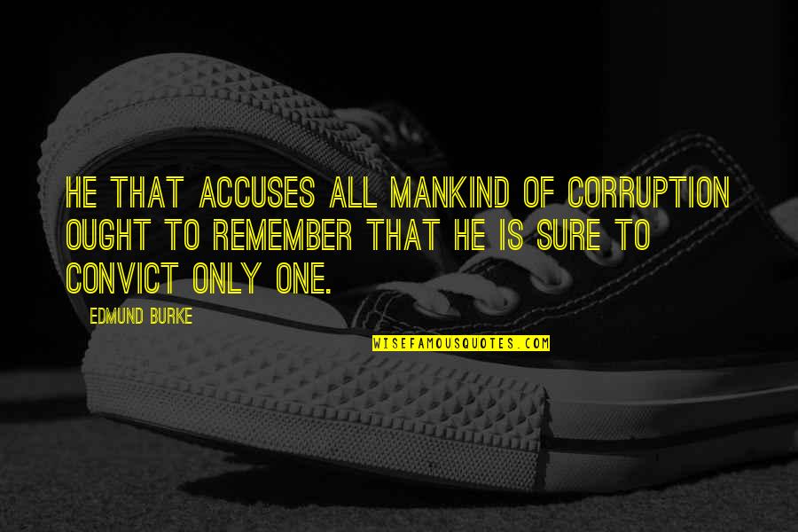 Heftysoft Quotes By Edmund Burke: He that accuses all mankind of corruption ought