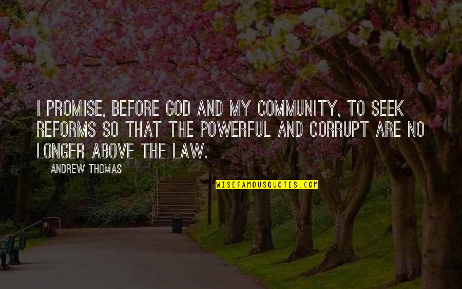 Hegemony Or Survival Quotes By Andrew Thomas: I promise, before God and my community, to