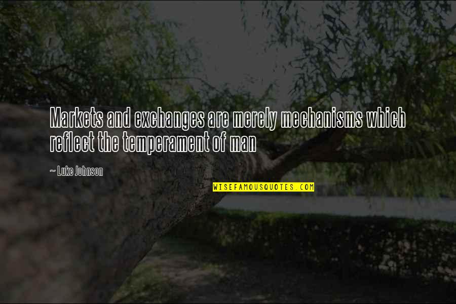 Hegyre Fel Quotes By Luke Johnson: Markets and exchanges are merely mechanisms which reflect