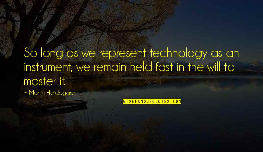 Heidegger And Technology Quotes By Martin Heidegger: So long as we represent technology as an
