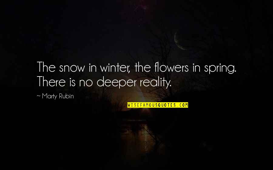 Heidegger And Technology Quotes By Marty Rubin: The snow in winter, the flowers in spring.