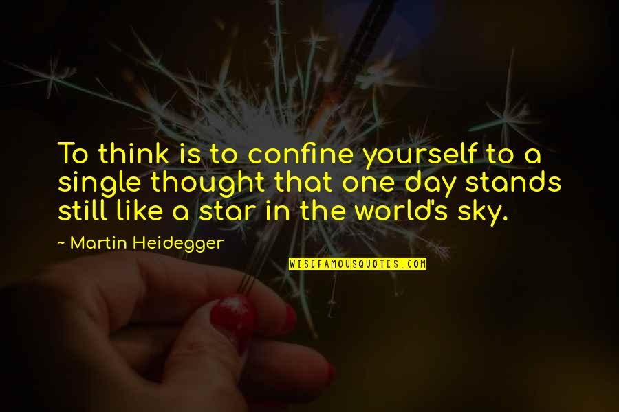 Heidegger Quotes By Martin Heidegger: To think is to confine yourself to a Heidegger Quotes By Martin Heidegger: To think is to confine yourself to a