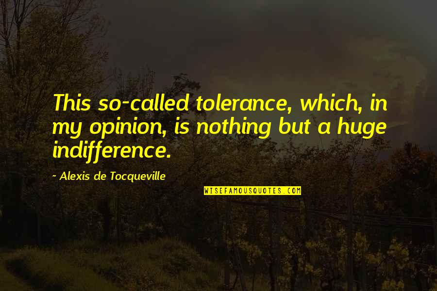Heideroosjes Paashaas Quotes By Alexis De Tocqueville: This so-called tolerance, which, in my opinion, is