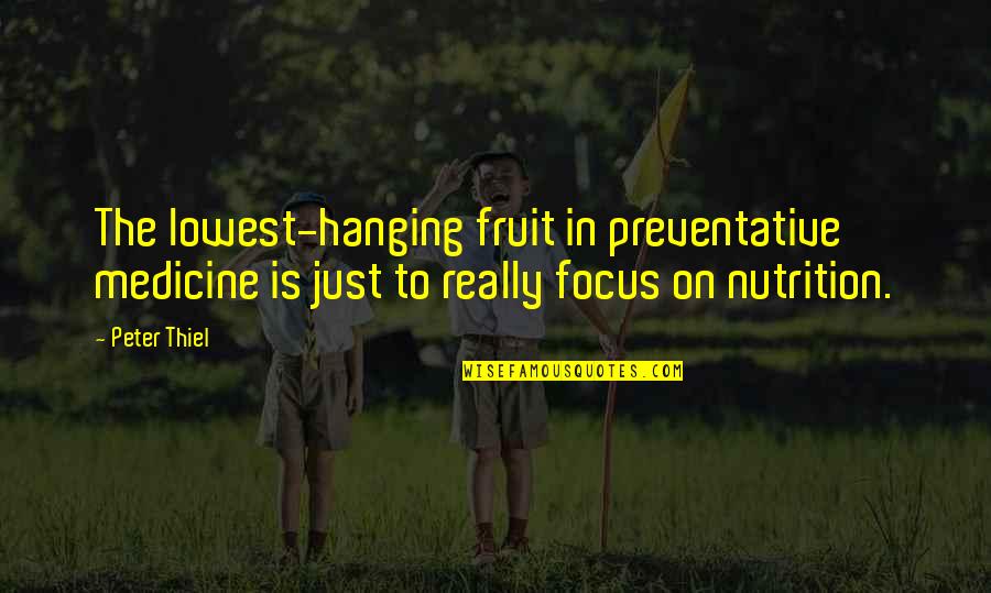 Heidi Chronicles Quotes By Peter Thiel: The lowest-hanging fruit in preventative medicine is just